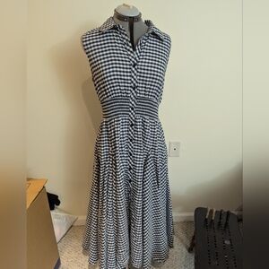 Classic Black and White Gingham Dress